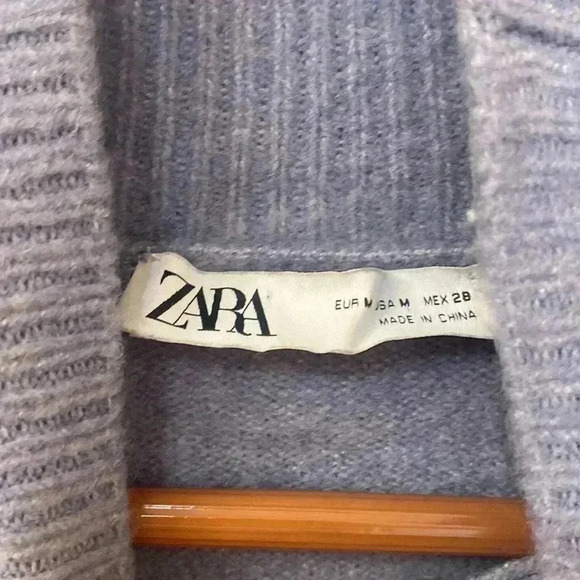 Zara Light Blue Mock Neck Sweater Size M - Picture 4 of 6